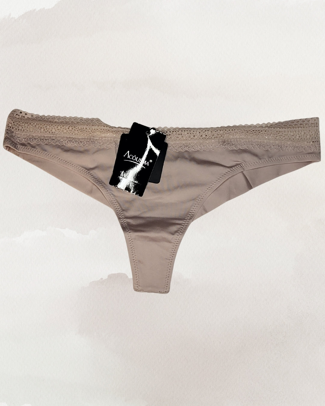 Acousma nėriniuoti stringai pudros spalvos