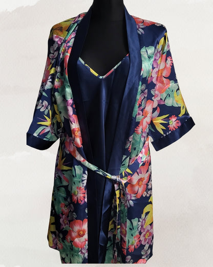 Mėlynos spalvos aukštos kokybės moteriški naktiniai