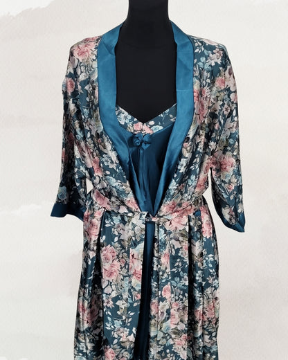 Mėlynos spalvos aukštos kokybės moteriški naktiniai