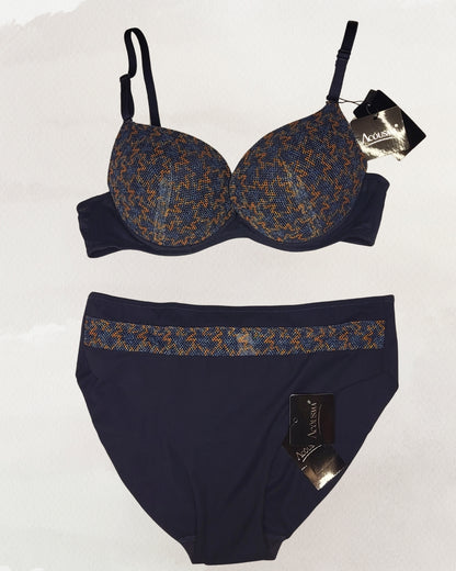  Acousma apatinio trikotažo komplektas  aukšto liemens kelnaitėmis Push-up mėlynas