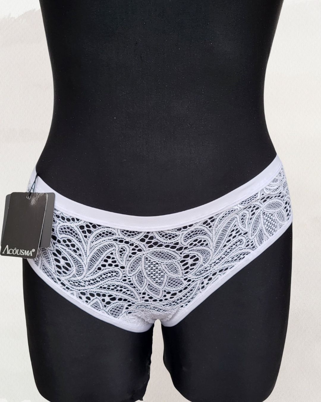 Acousma apatinis trikotažas baltos spalvos kelnaitės