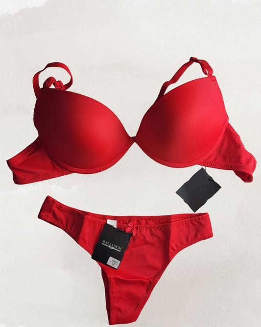 Balaloum raudons push-up apatinio trikotažo komplekts