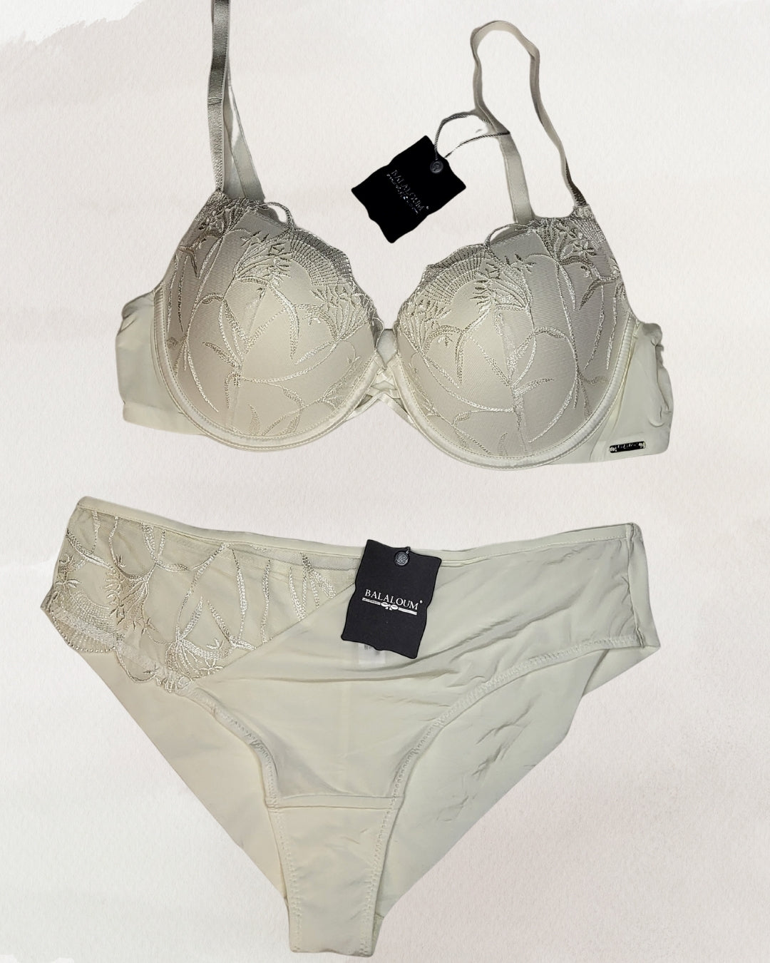 Balaloum apatinio trikotažo komplektas baltos spalvos