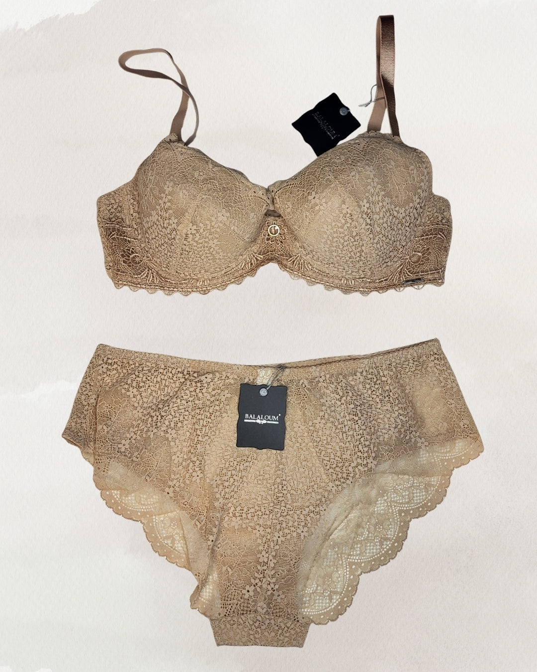 Balaloum apatinis trkotažas liemenėlės ir kelnaičių komplektas kūno spalvos